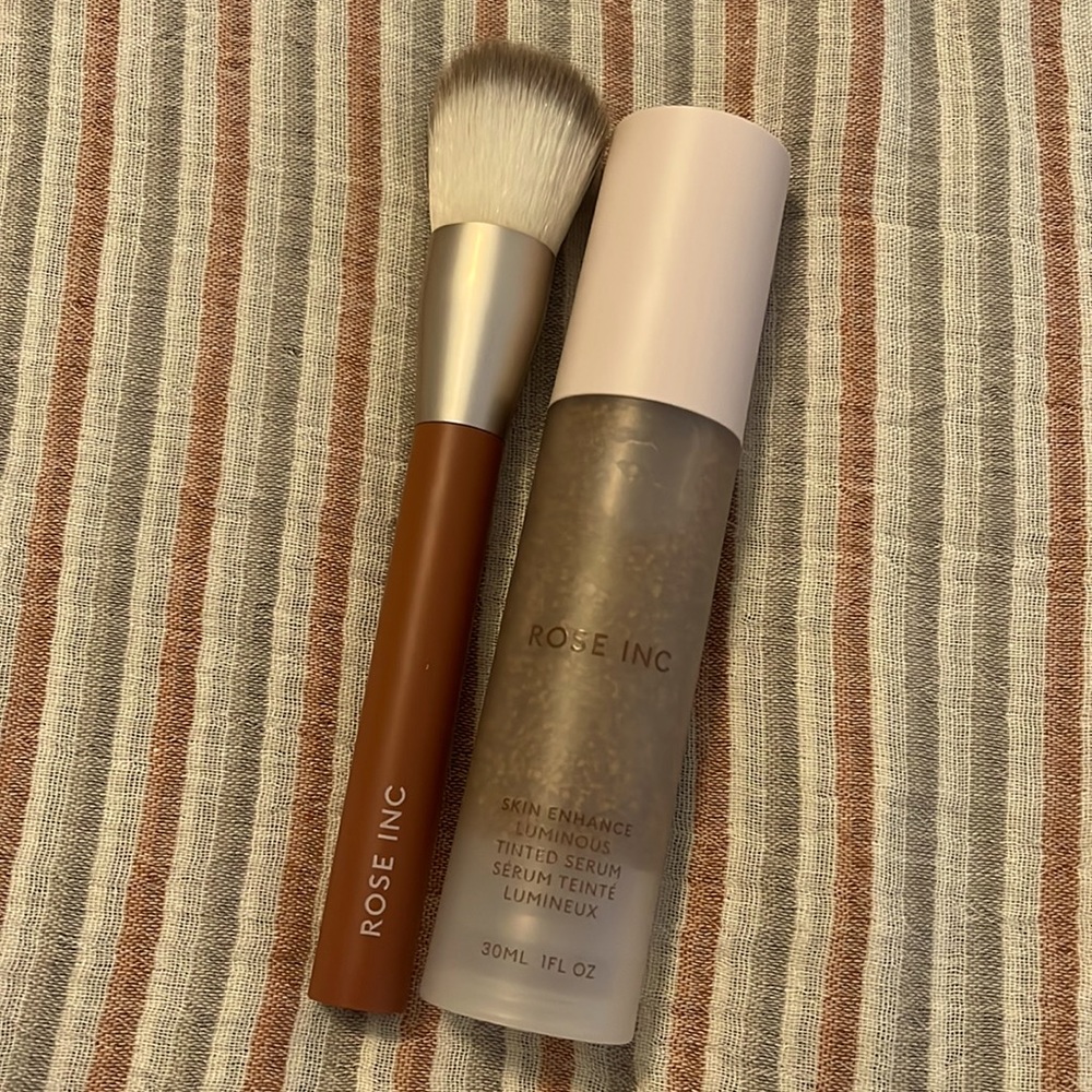 Rose Inc Skin Enhance Luminous Tinted Serum Shade 060 + Brush + Moisturizer
